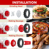 Geedel Manual Meat Grinder: Effortless Home Grinding with 2 Stainless Steel Changeable Blades & Easy Clean-Up