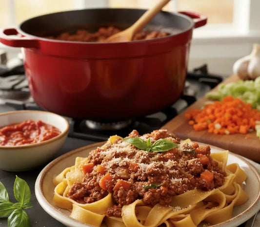 Classic American Bolognese Sauce with Pappardelle
