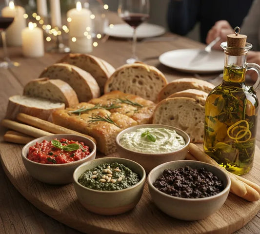 Shared Herb-Infused Bread Platter