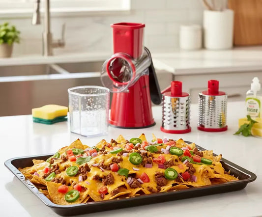 Viral TikTok Nachos in Minutes: Shredding Cheese Like a Pro with Geedel