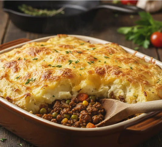 Shepherd's Pie with Cheesy Topping: Cozy Comfort in Every Bite