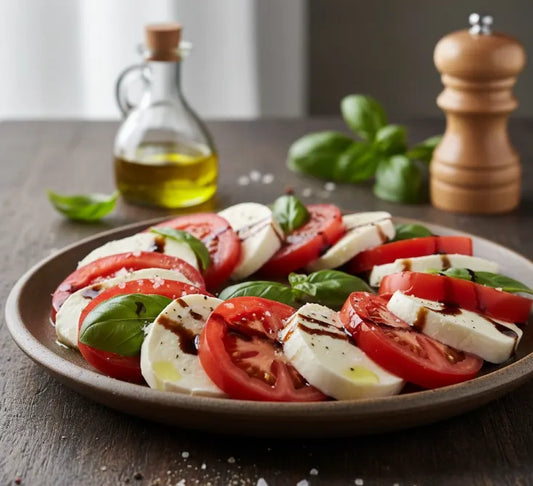 Juicy Tomato &amp; Creamy Mozzarella Caprese Salad: Summer on a Plate 🥗🍅