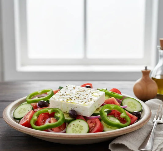 Vibrant Greek Salad: Fresh, Feta-Packed, Geedel-Sliced Perfection