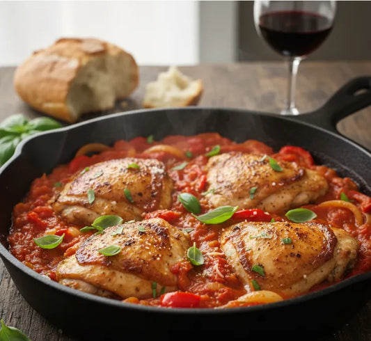 Chicken Thighs in Tomato Pepper Sauce