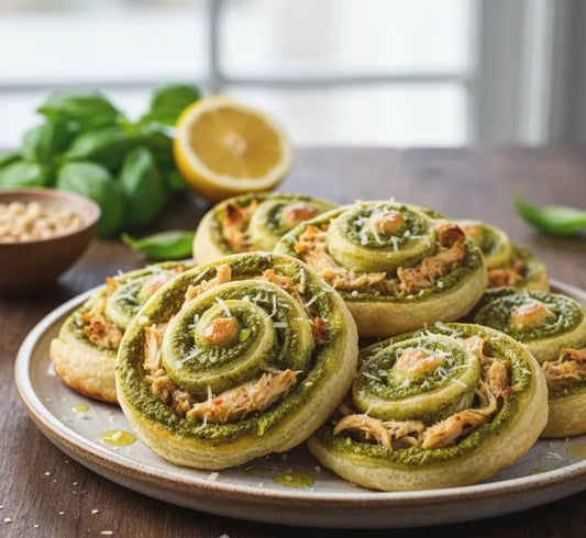 Pesto Chicken Pinwheels: Swirly, Cheesy, Party-Ready Bites