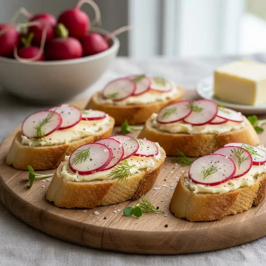 Radish Butter Crostini: Spring on Toast