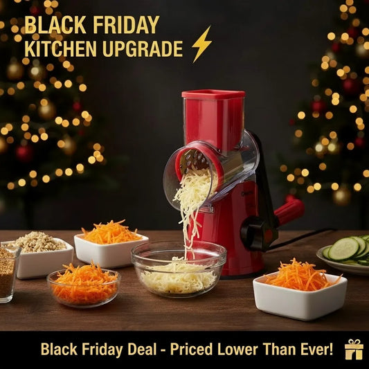 Black Friday Kitchen Upgrade: 5-in-1 Geedel Rotary Cheese Grater