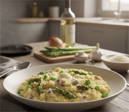 Northern Italian Asparagus &amp; Mushroom Risotto