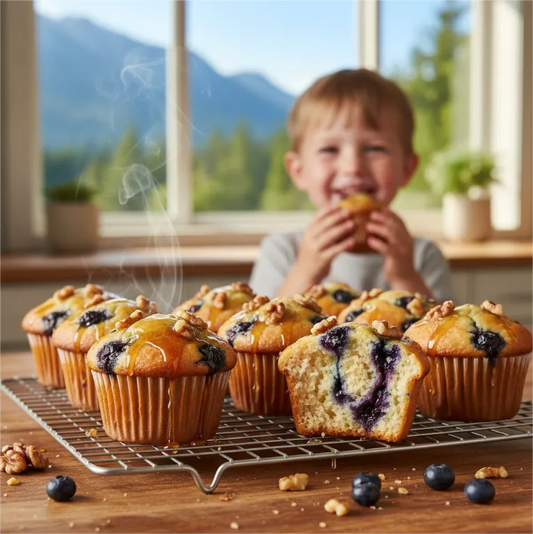 Canadian Maple Blueberry Muffins