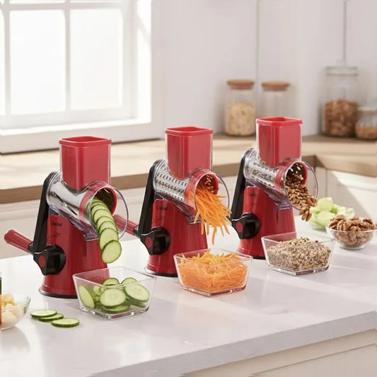 Don't Waste Blades! How to Use the Geedel Rotary Grater's 2/3/5 Blade Sets: 2-Blade for Cheese, 3-Blade for Potatoes, 5-Blade for Nuts