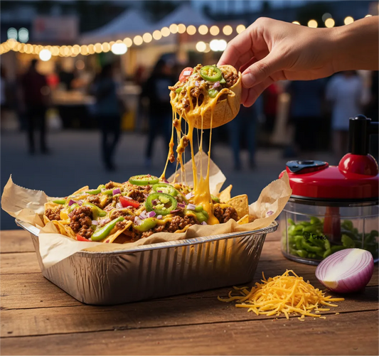 Cheesy Beef &amp; Pepper Nachos
