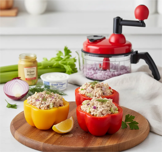Low-Cal Tuna Stuffed Bell Pepper Bowls