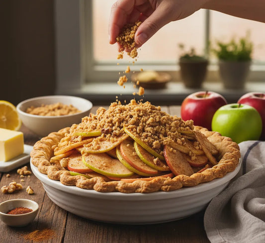 Flaky Apple Pie with Nutty Crumble Topping: Fall in Every Bite