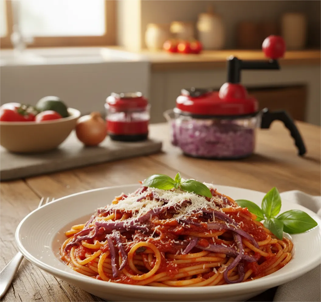 European Rustic Eggplant &amp; Tomato Pasta