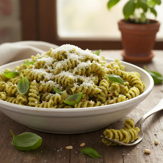 Pesto Pasta with Pecorino: Bright, Garlicky, Irresistible