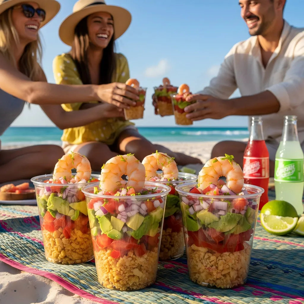Mexican Lime Avocado Shrimp Cups