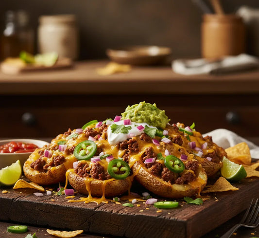 Loaded Nacho Potato Skins: Crispy, Cheesy, Crowd-Pleasing Game-Day Glory