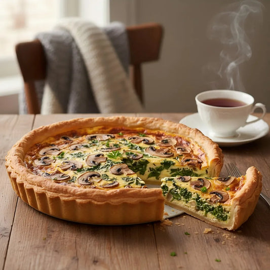 French Winter Spinach &amp; Mushroom Quiche