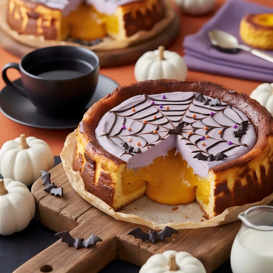 Pumpkin Purple Sweet Potato Basque Cheesecake