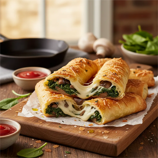 American Cheesy Spinach & Mushroom Stick