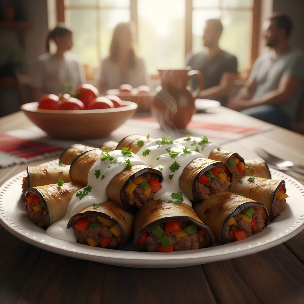 Bulgarian Eggplant and Minced Meat Rolls