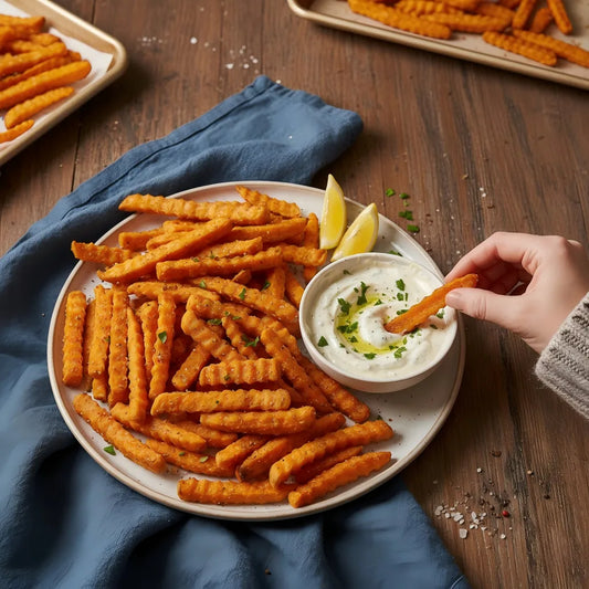 Crispy Sweet Potato Fries &amp; Garlic Aioli