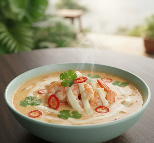 Thai Coconut Soup with Cheese | Spicy Creamy Fusion with Geedel Rotary Cheese Grater