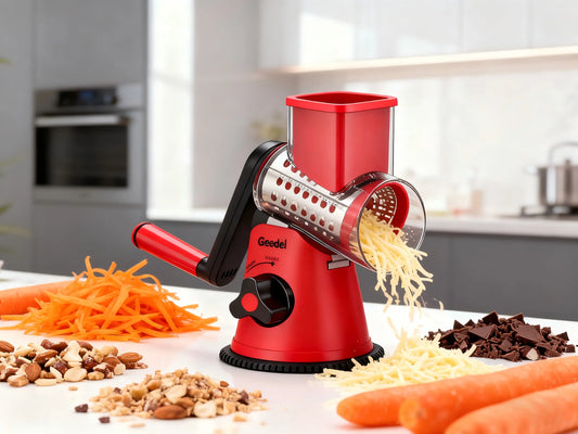 Make Cooking Easy and Fun: Geedel Rotary Cheese Grater – Your Go-To Helper for Creative Dishes