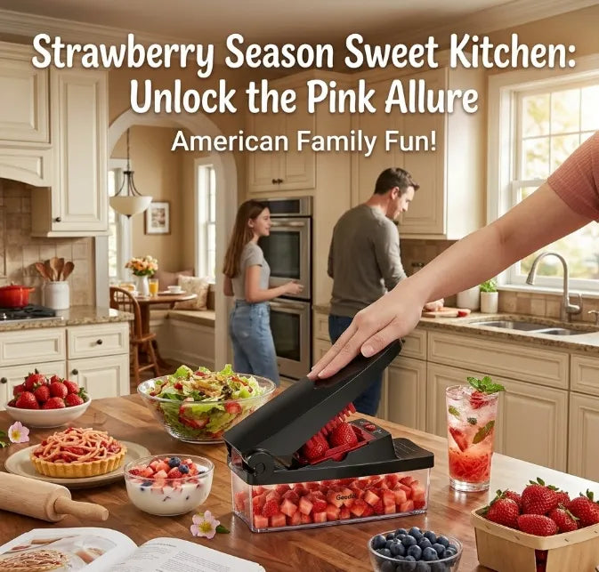 Strawberry Season Sweet Kitchen: Unlock the Pink Allure of Early Summer with the Geedel Chopper