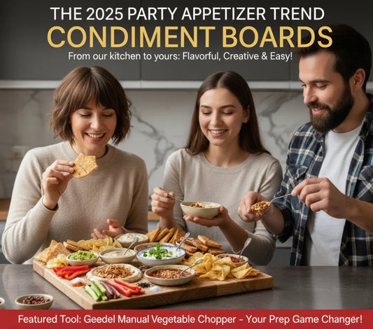 Versatile Condiment Boards Made Easy with Geedel Manual Vegetable Chopper!