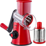 Christmas Must-Have Rotary Cheese Grater – Best Stainless Steel Parmesan & Veggie Drum Grater with Strong Suction Base | Geedel