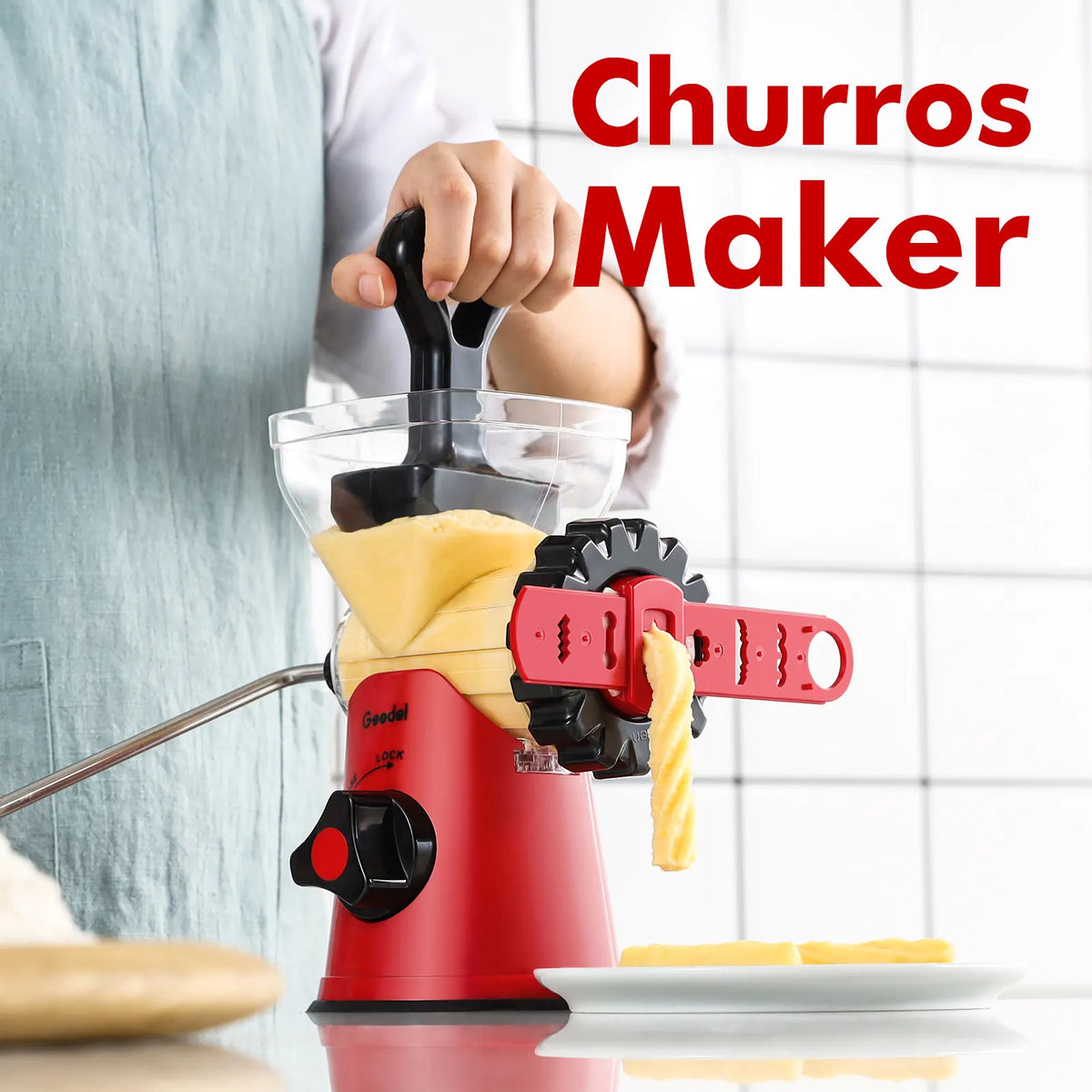 Geedel Manual Meat Grinder: Effortless Home Grinding with 2 Stainless Steel Changeable Blades & Easy Clean-Up