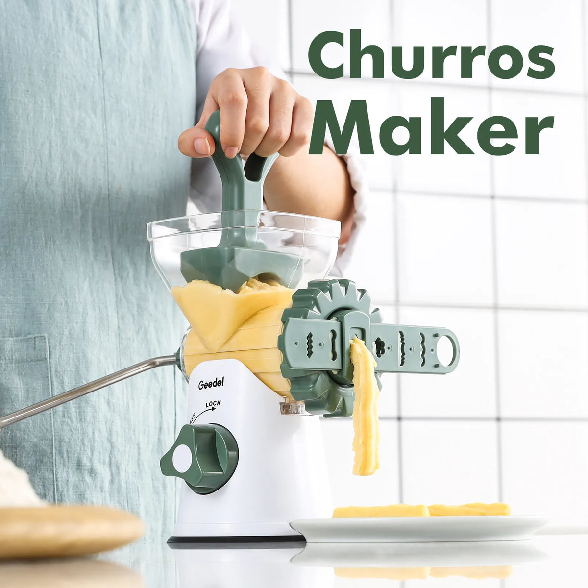 Geedel Manual Meat Grinder: Effortless Home Grinding with 2 Stainless Steel Changeable Blades & Easy Clean-Up