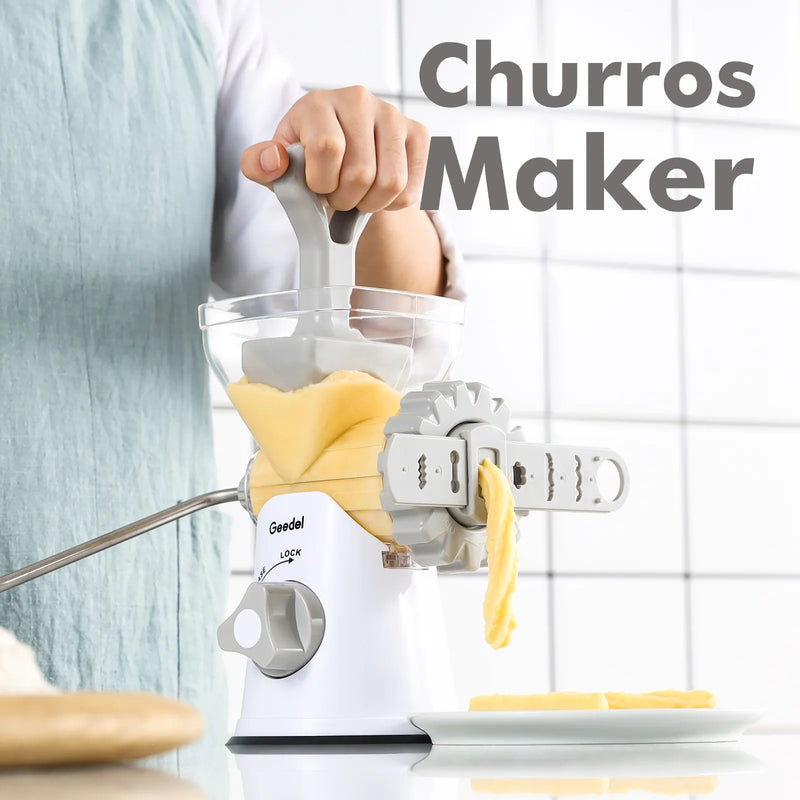 Geedel Manual Meat Grinder: Effortless Home Grinding with 2 Stainless Steel Changeable Blades & Easy Clean-Up
