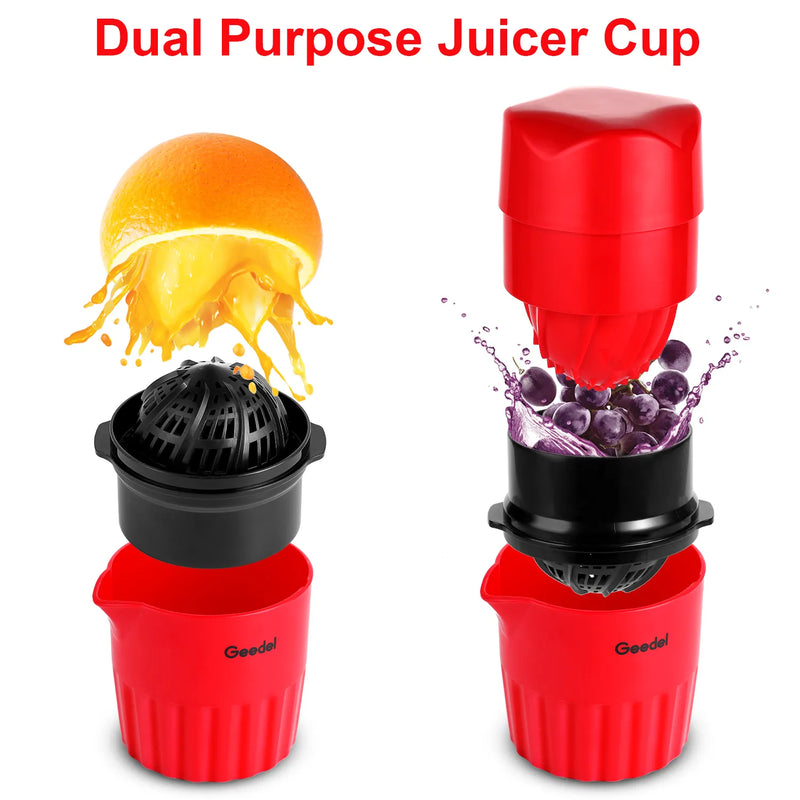 Portable Geedel Manual Juicer - Easy Squeeze Fresh Cold Press Juice Maker - Non-Electric Hand Juicer for Healthy Drinks
