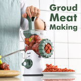 Geedel Manual Meat Grinder: Effortless Home Grinding with 2 Stainless Steel Changeable Blades & Easy Clean-Up