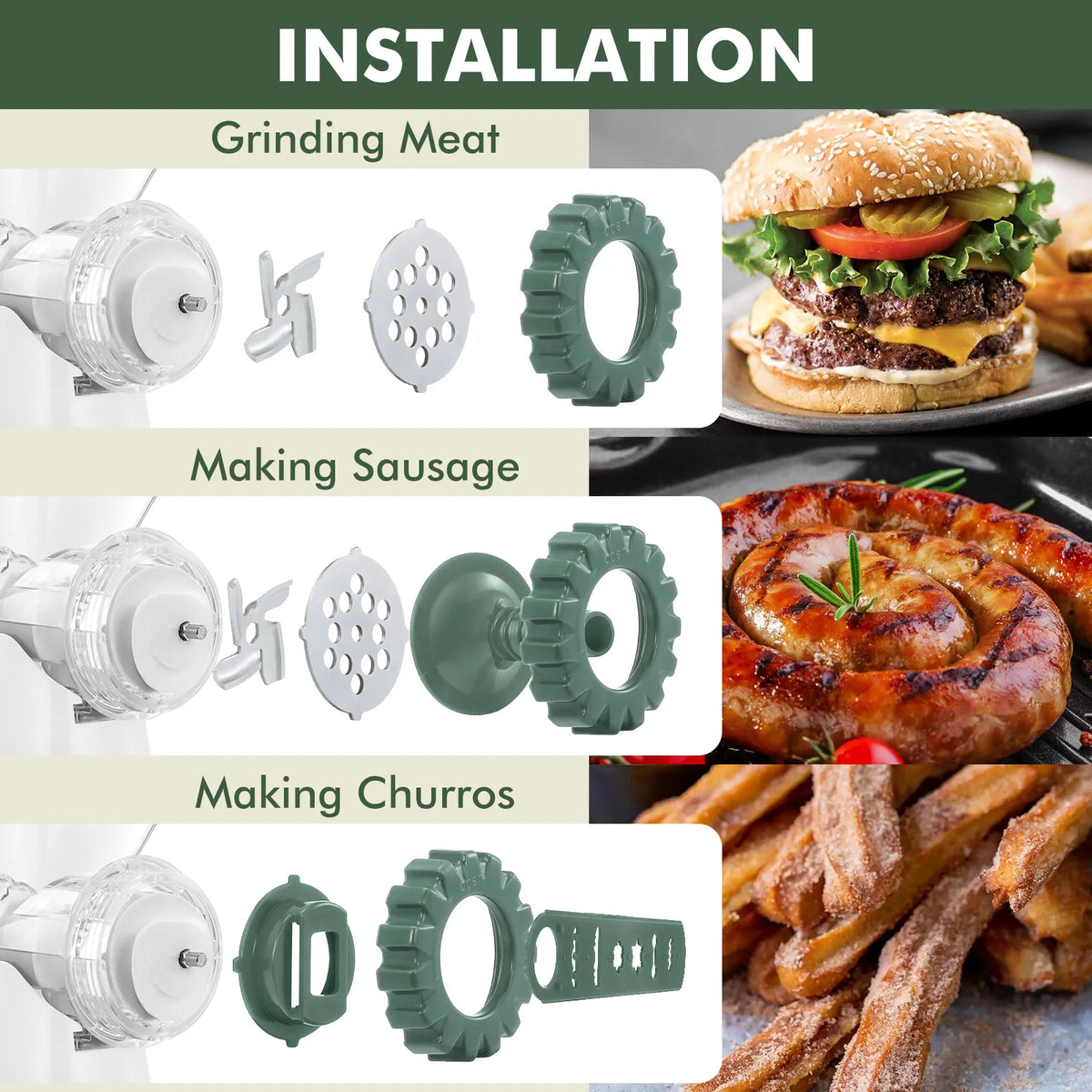 Geedel Manual Meat Grinder: Effortless Home Grinding with 2 Stainless Steel Changeable Blades & Easy Clean-Up