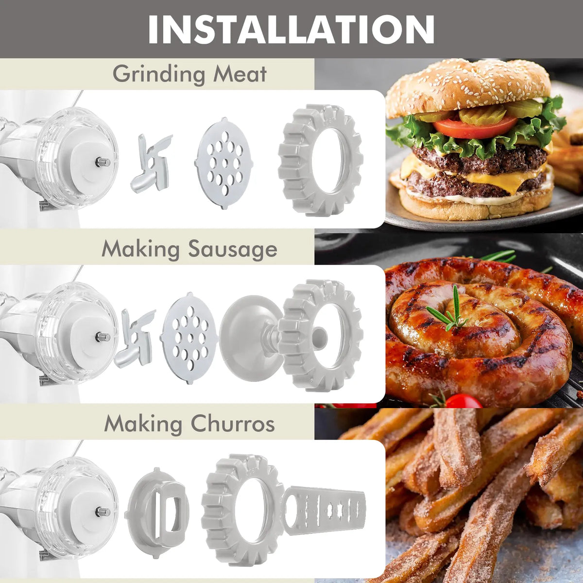 Geedel Manual Meat Grinder: Effortless Home Grinding with 2 Stainless Steel Changeable Blades & Easy Clean-Up